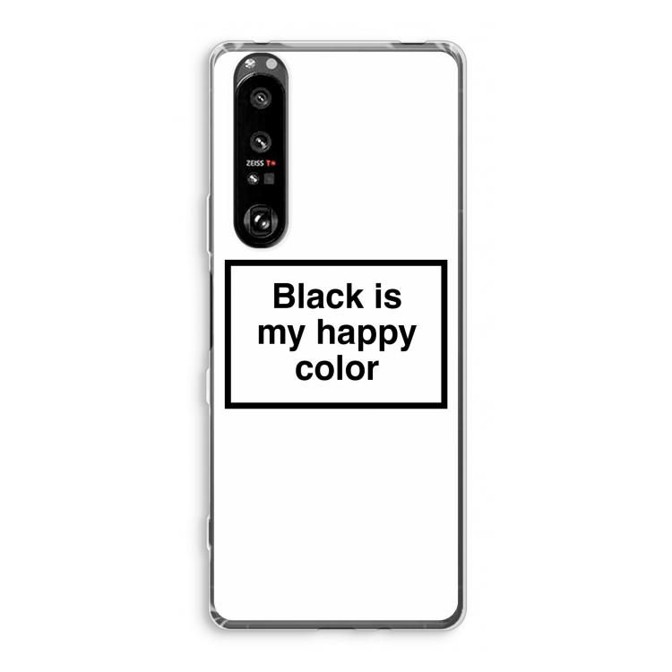 Black is my happy color: Sony Xperia 1 III Transparant Hoesje