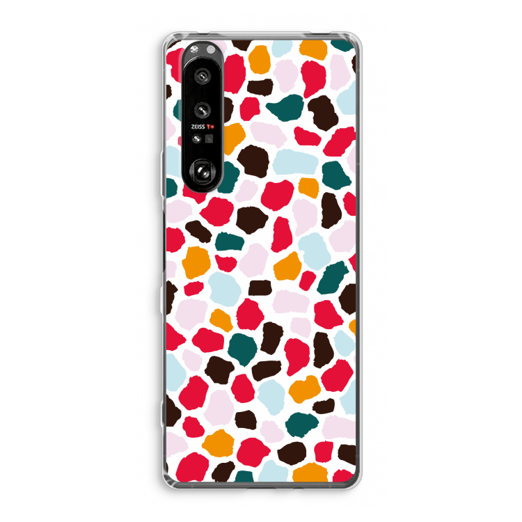 Colored Giraffe: Sony Xperia 1 III Transparant Hoesje