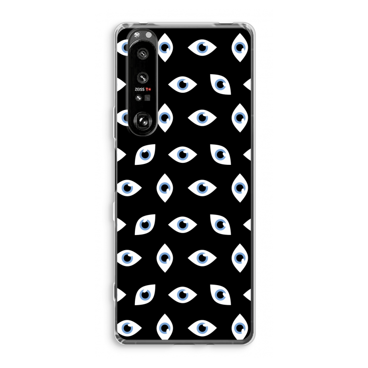 Eyes pattern: Sony Xperia 1 III Transparant Hoesje
