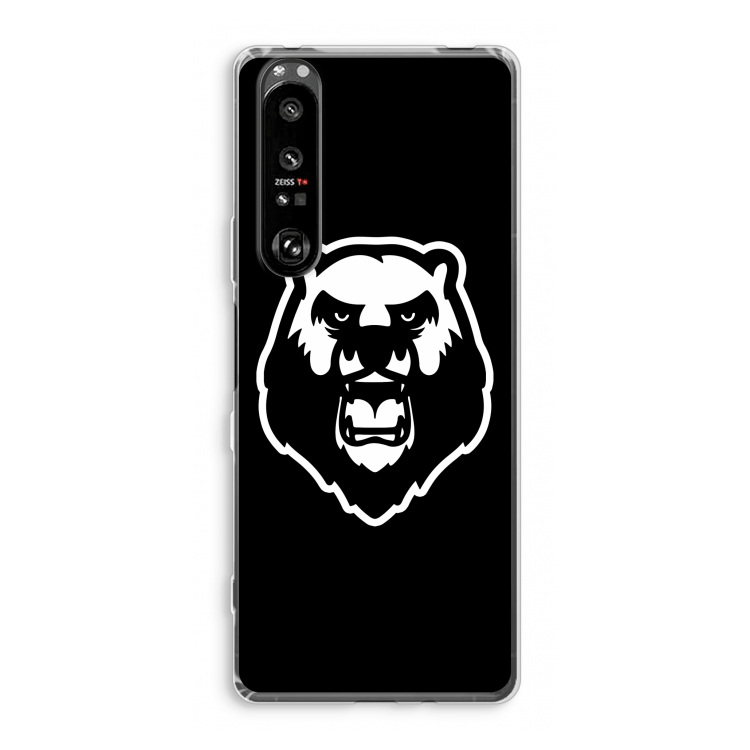 Angry Bear (black): Sony Xperia 1 III Transparant Hoesje