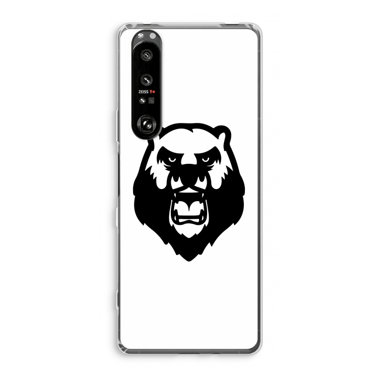 Angry Bear (white): Sony Xperia 1 III Transparant Hoesje