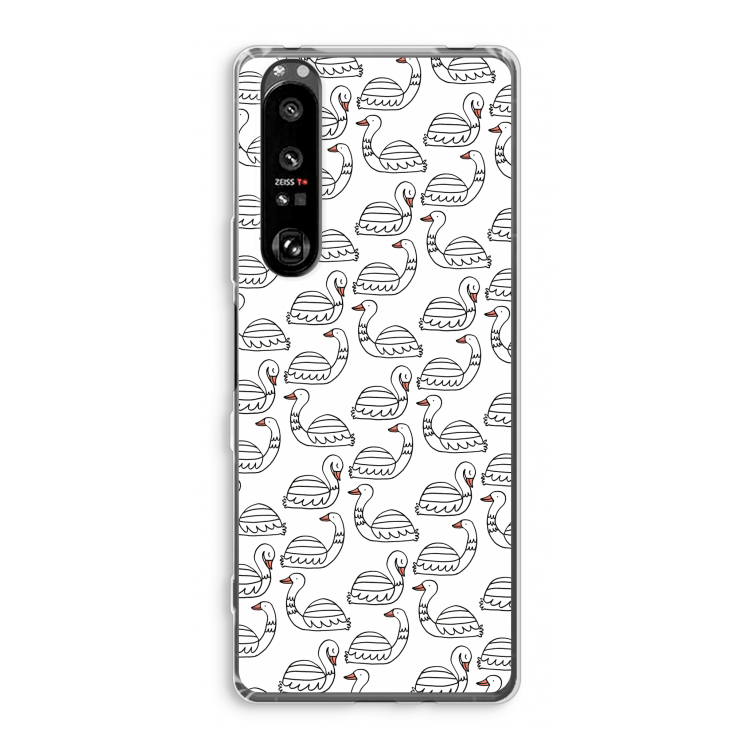 Zwanen: Sony Xperia 1 III Transparant Hoesje