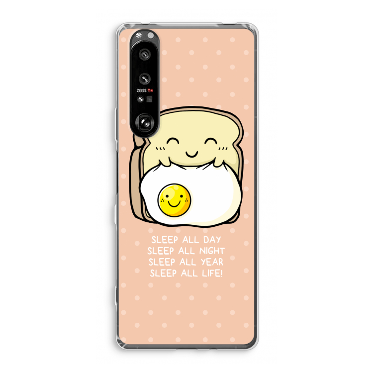 Sleep All Day: Sony Xperia 1 III Transparant Hoesje