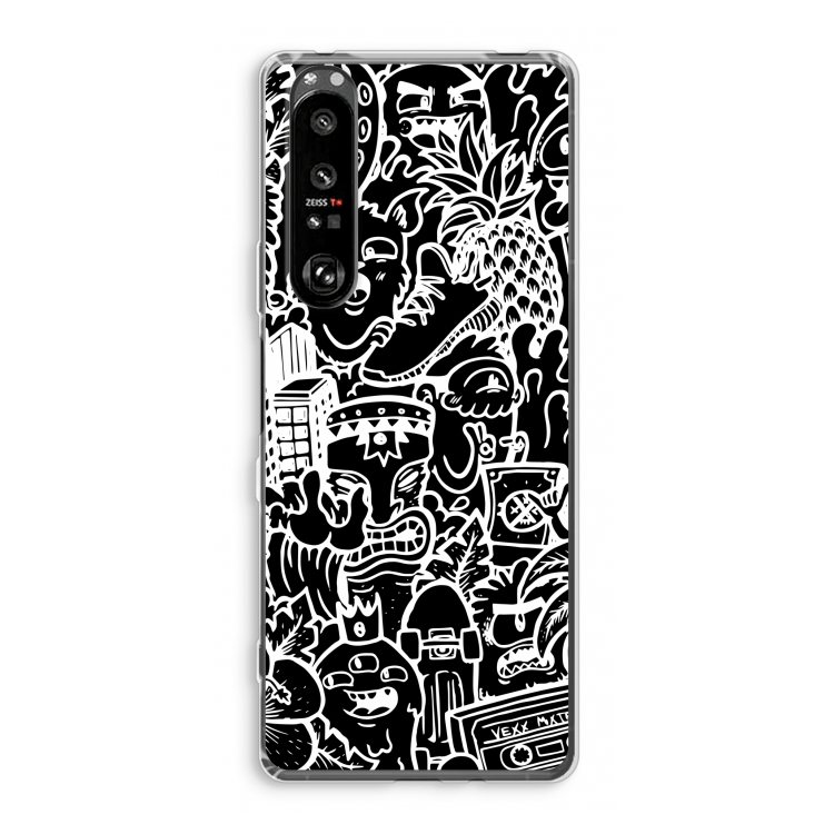 Vexx Black Mixtape: Sony Xperia 1 III Transparant Hoesje