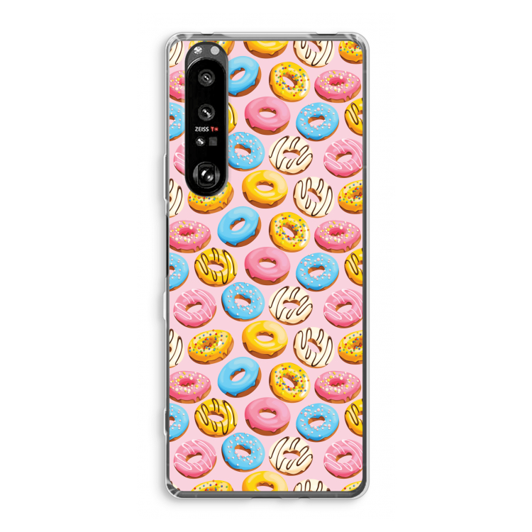 Pink donuts: Sony Xperia 1 III Transparant Hoesje