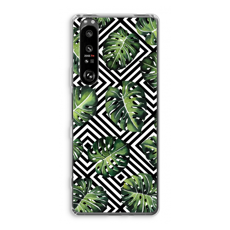 Geometrische jungle: Sony Xperia 1 III Transparant Hoesje