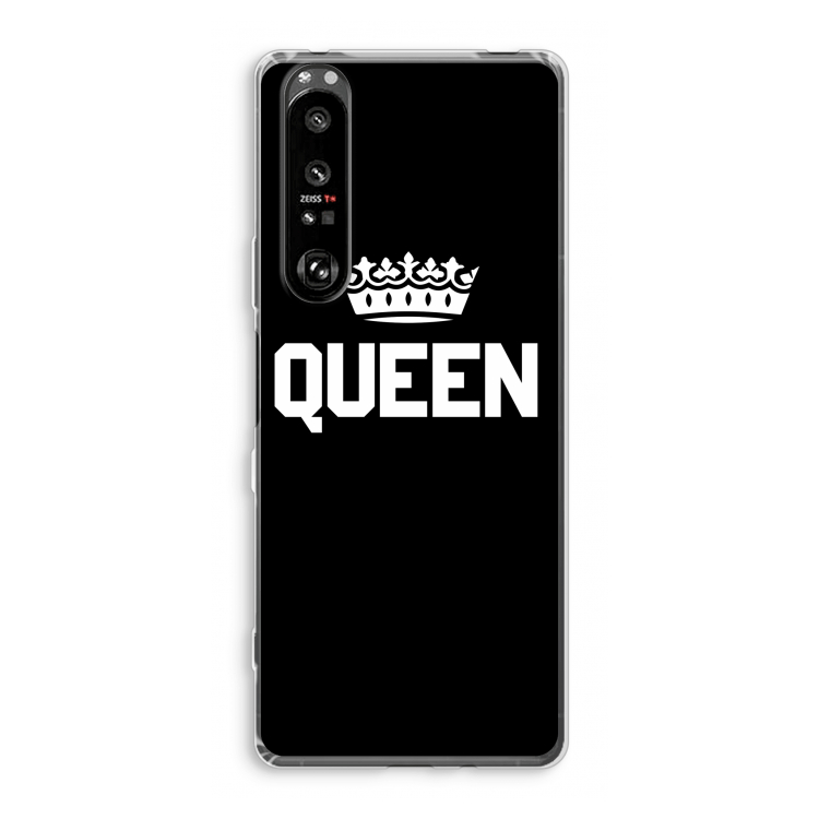 Queen zwart: Sony Xperia 1 III Transparant Hoesje