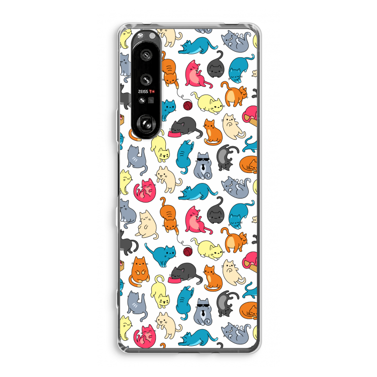 Kleurrijke katten: Sony Xperia 1 III Transparant Hoesje