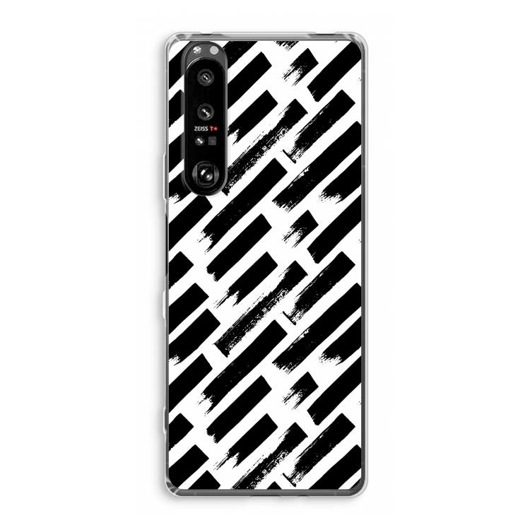 Zwarte vegen: Sony Xperia 1 III Transparant Hoesje