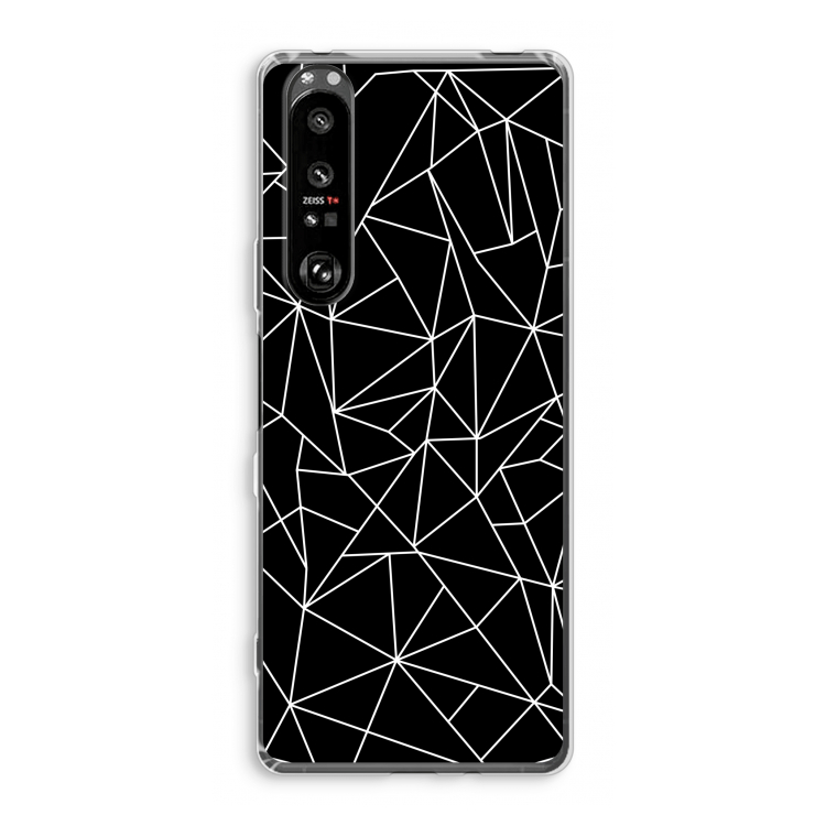 Geometrische lijnen wit: Sony Xperia 1 III Transparant Hoesje