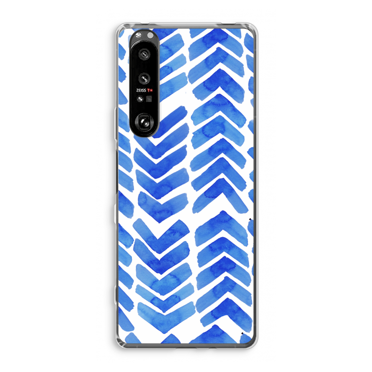 Blauwe pijlen: Sony Xperia 1 III Transparant Hoesje