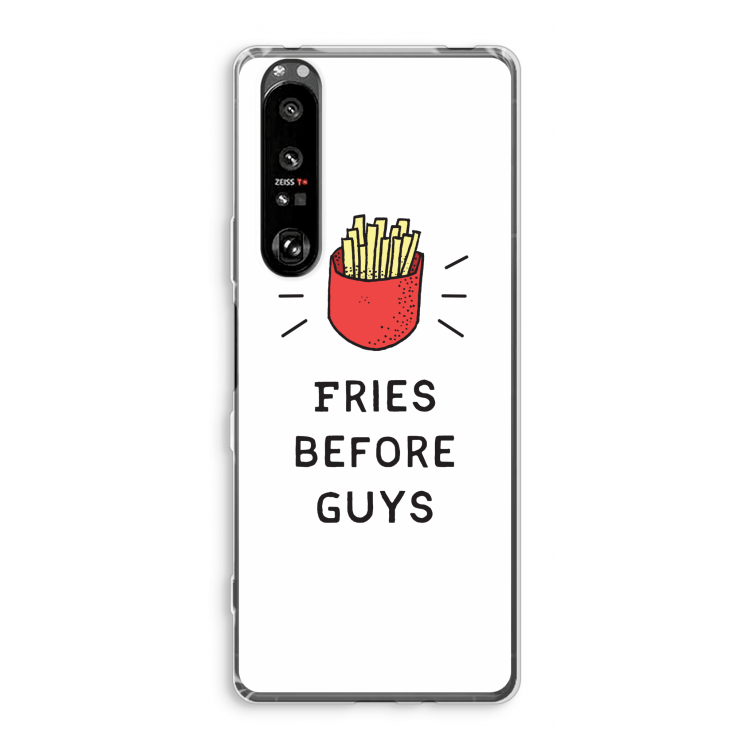 Fries before guys: Sony Xperia 1 III Transparant Hoesje