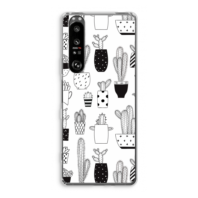 Cactusmotief: Sony Xperia 1 III Transparant Hoesje