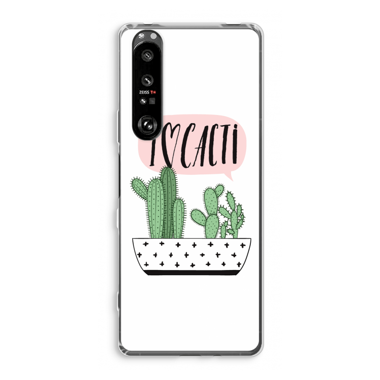I love cacti: Sony Xperia 1 III Transparant Hoesje