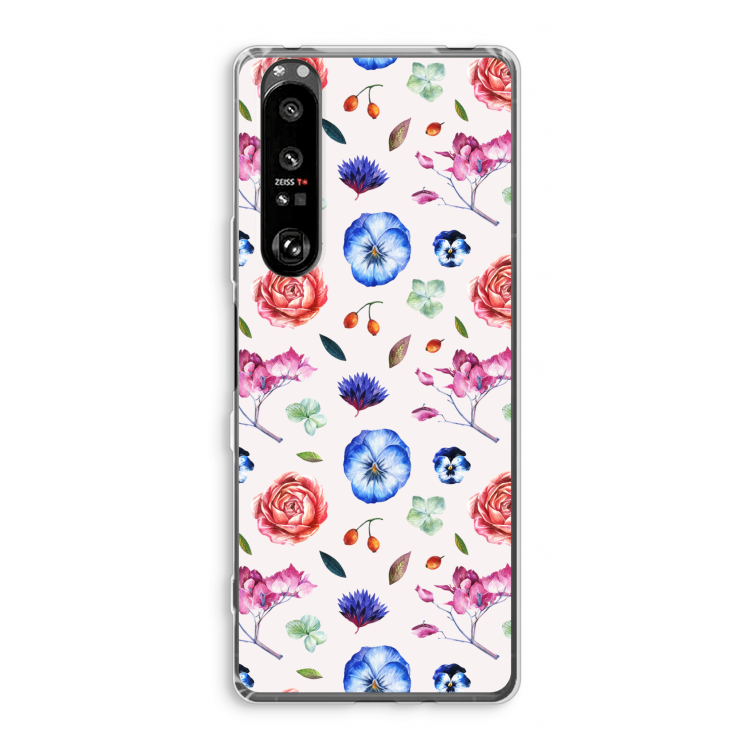 Bloemetjes: Sony Xperia 1 III Transparant Hoesje