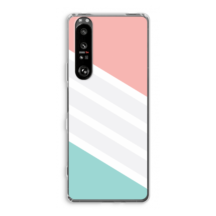 Strepen pastel: Sony Xperia 1 III Transparant Hoesje