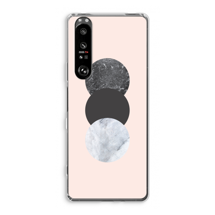 Marmeren cirkels: Sony Xperia 1 III Transparant Hoesje