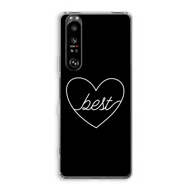 Best heart black: Sony Xperia 1 III Transparant Hoesje