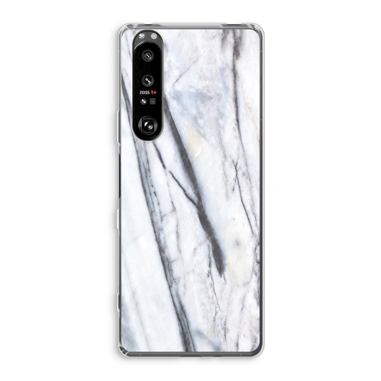 Gestreepte marmer: Sony Xperia 1 III Transparant Hoesje