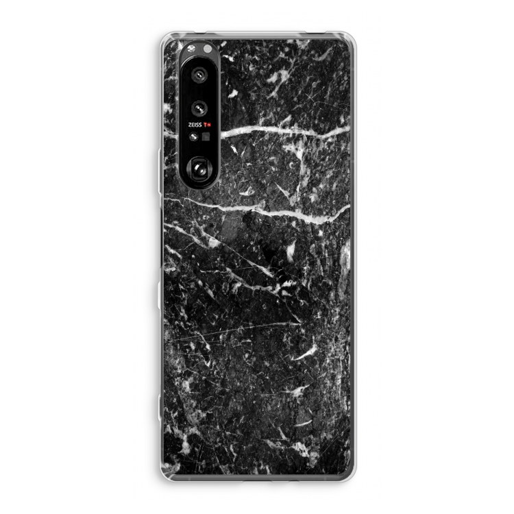 Zwart marmer: Sony Xperia 1 III Transparant Hoesje