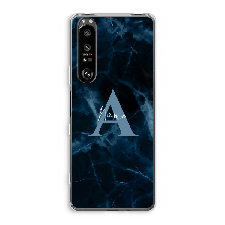 Midnight Marble: Sony Xperia 1 III Transparant Hoesje