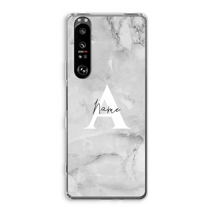 Ivory Marble: Sony Xperia 1 III Transparant Hoesje
