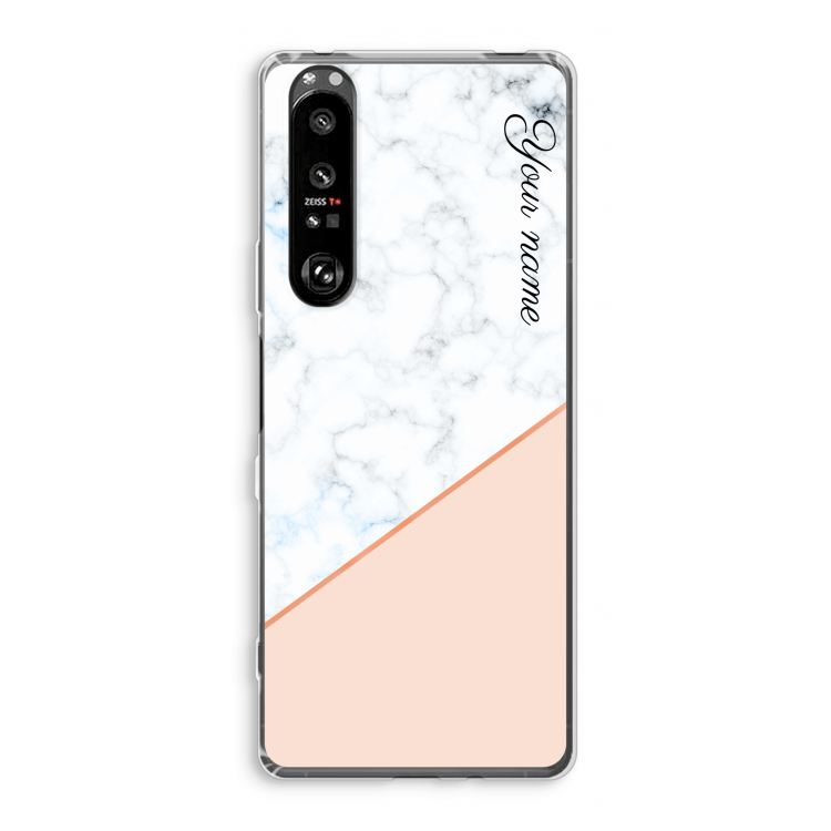 Marmer in stijl: Sony Xperia 1 III Transparant Hoesje