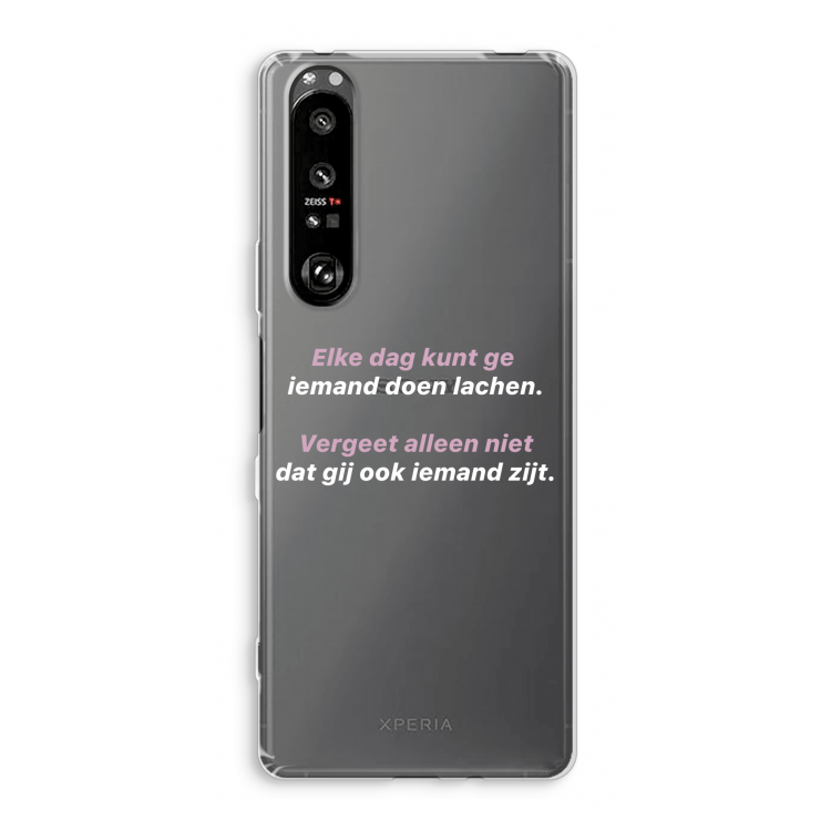 gij zijt ook iemand: Sony Xperia 1 III Transparant Hoesje