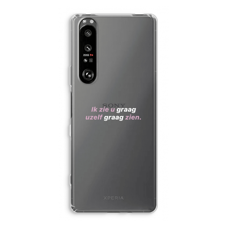 uzelf graag zien: Sony Xperia 1 III Transparant Hoesje
