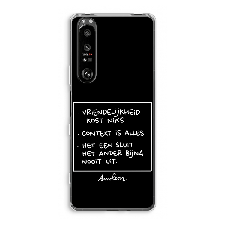 Mijn Motto's: Sony Xperia 1 III Transparant Hoesje
