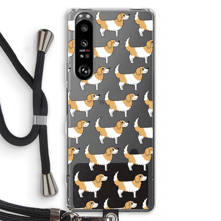 Doggy: Sony Xperia 1 III Transparant Hoesje met koord