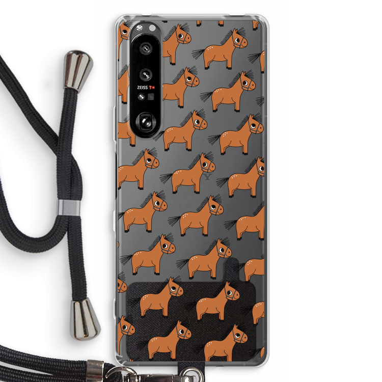 Pony: Sony Xperia 1 III Transparant Hoesje met koord