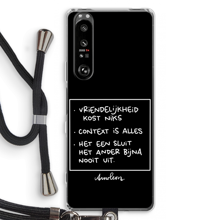 Mijn Motto's: Sony Xperia 1 III Transparant Hoesje met koord