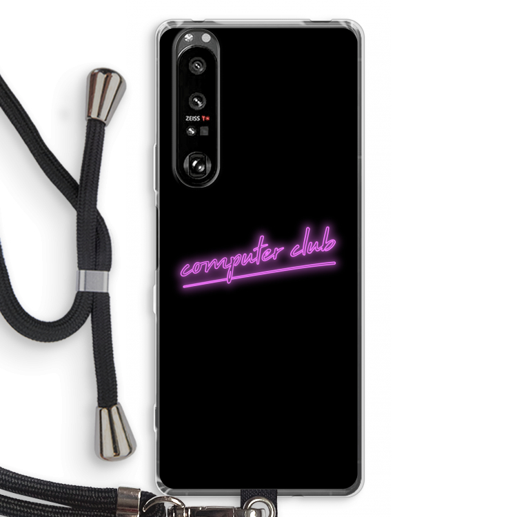 Vice Black: Sony Xperia 1 III Transparant Hoesje met koord