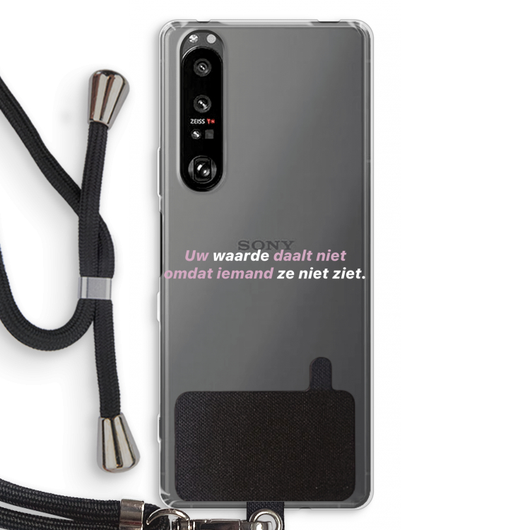 uw waarde daalt niet: Sony Xperia 1 III Transparant Hoesje met koord