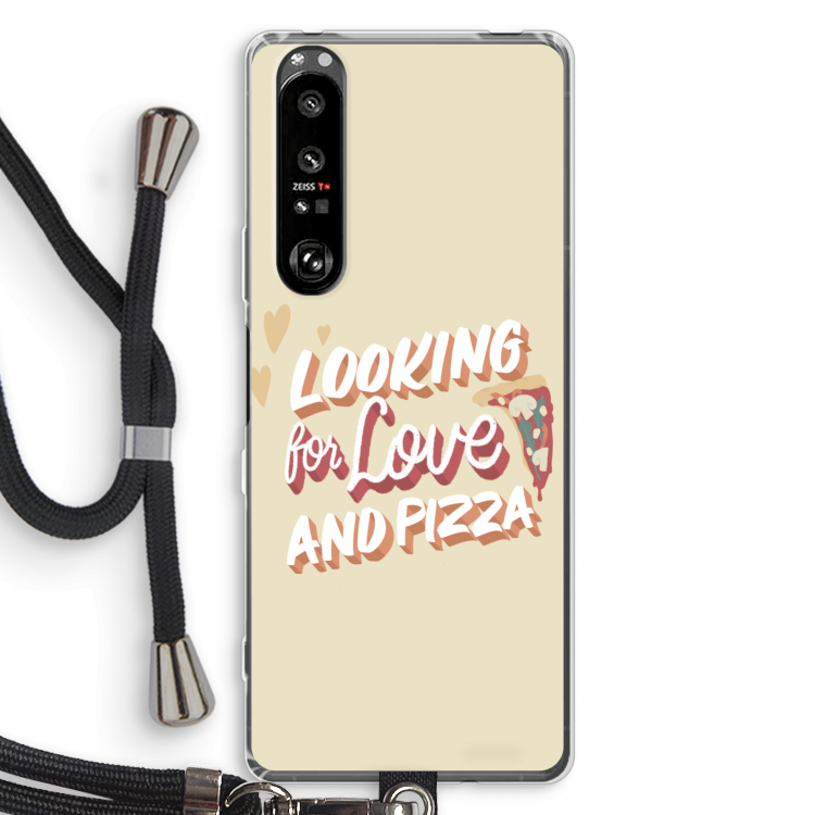 Pizza is the answer: Sony Xperia 1 III Transparant Hoesje met koord
