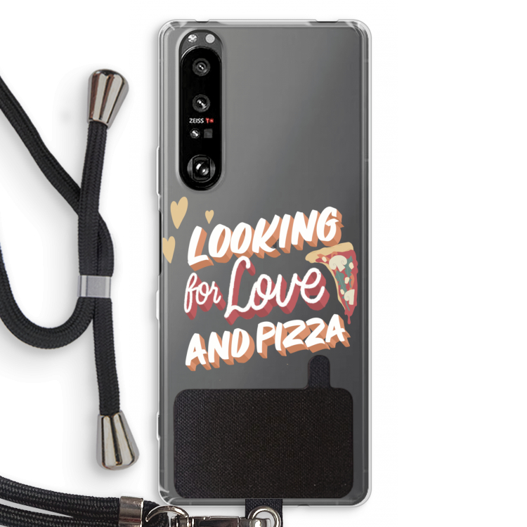 Pizza is the answer: Sony Xperia 1 III Transparant Hoesje met koord
