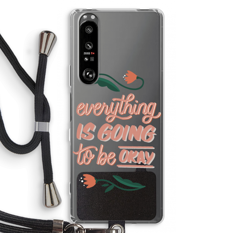 Optimistic flower girl: Sony Xperia 1 III Transparant Hoesje met koord