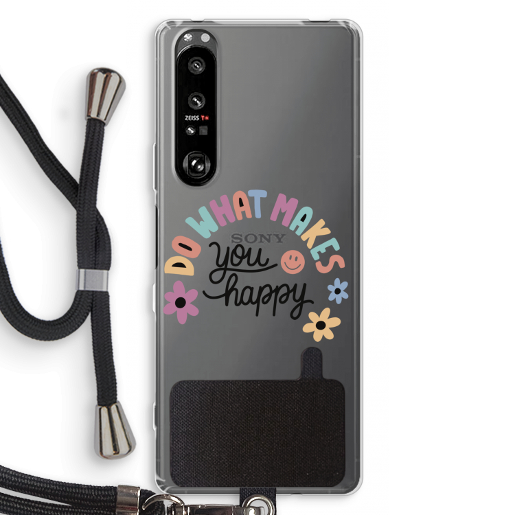 Happy days: Sony Xperia 1 III Transparant Hoesje met koord