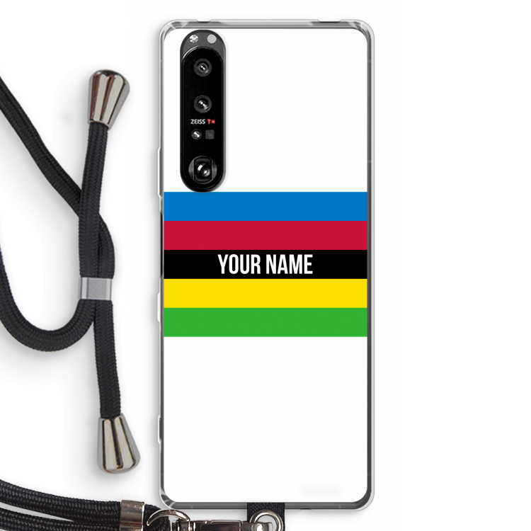 WK Wielrennen: Sony Xperia 1 III Transparant Hoesje met koord