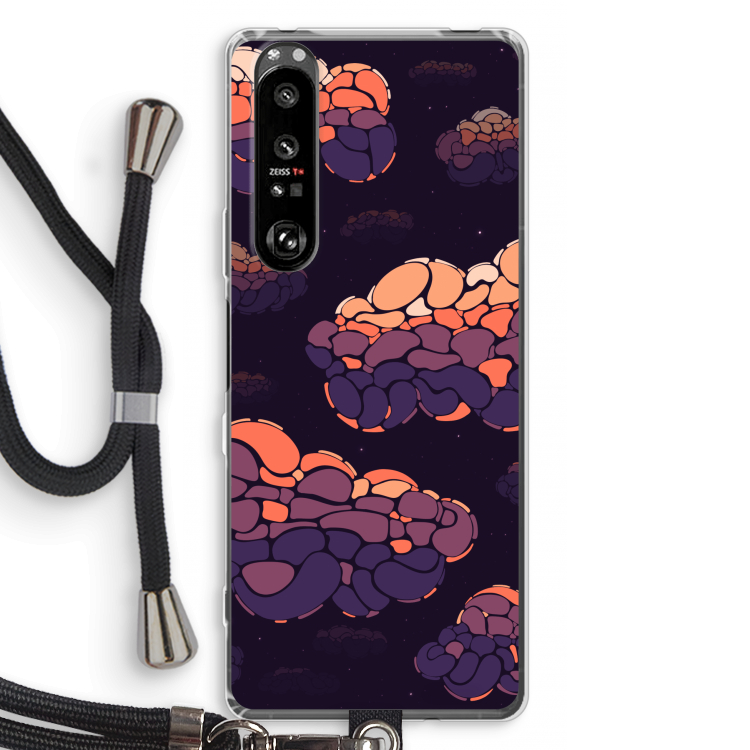 Patroon Wolken: Sony Xperia 1 III Transparant Hoesje met koord
