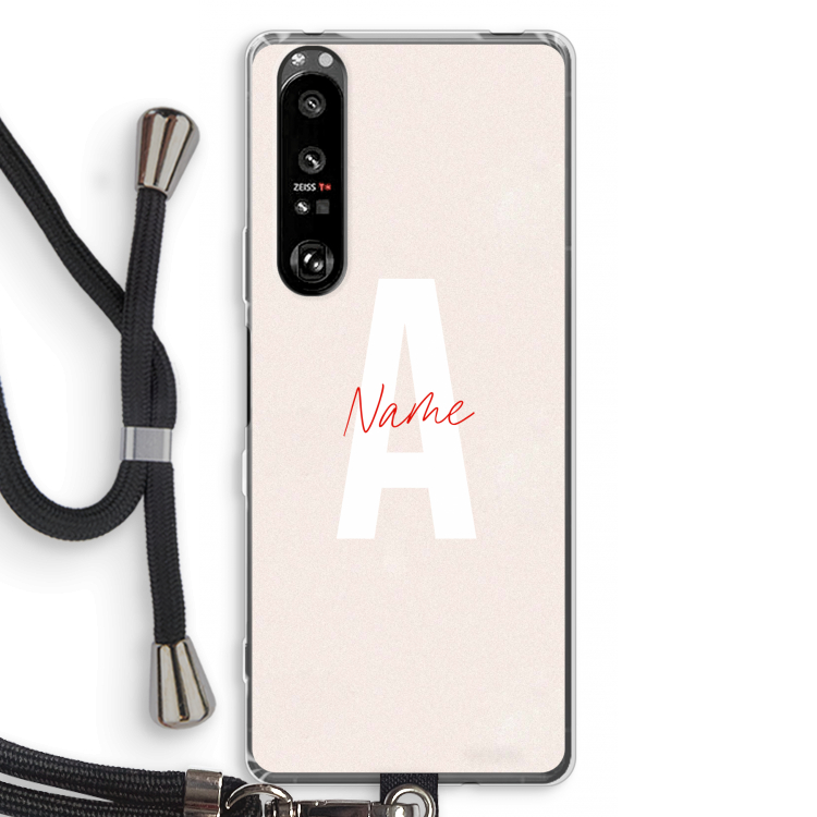 Strawberry Milkshake: Sony Xperia 1 III Transparant Hoesje met koord