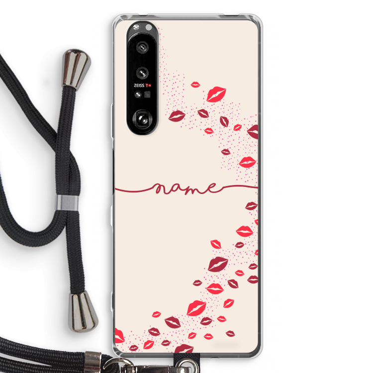 Kusjes: Sony Xperia 1 III Transparant Hoesje met koord