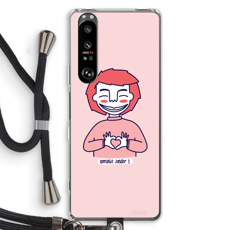 Hartje: Sony Xperia 1 III Transparant Hoesje met koord