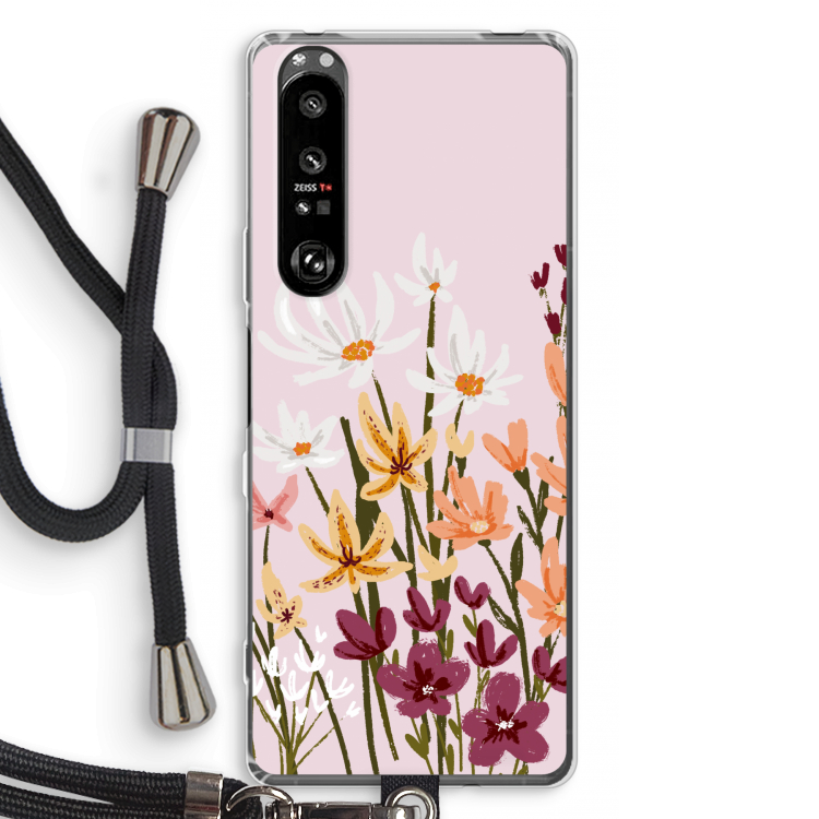 Painted wildflowers: Sony Xperia 1 III Transparant Hoesje met koord