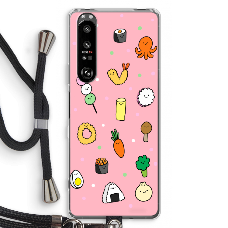 Happy bento friends: Sony Xperia 1 III Transparant Hoesje met koord