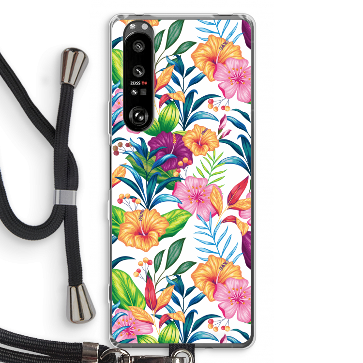 Tropisch 2: Sony Xperia 1 III Transparant Hoesje met koord