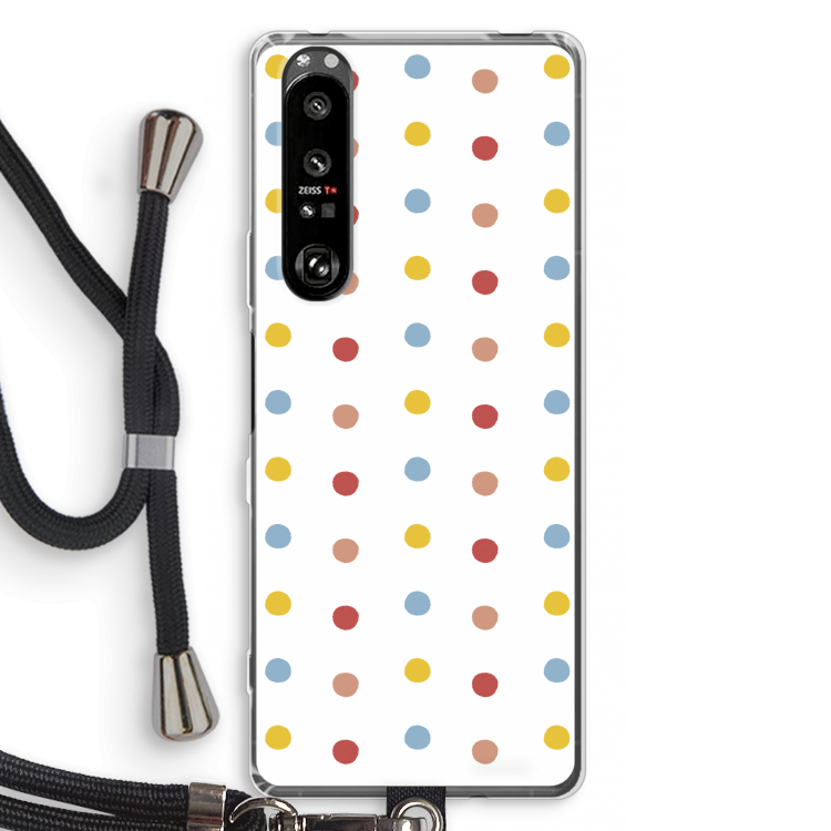 Bollen: Sony Xperia 1 III Transparant Hoesje met koord