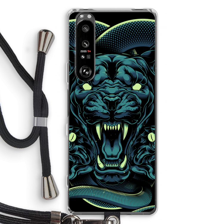 Cougar and Vipers: Sony Xperia 1 III Transparant Hoesje met koord