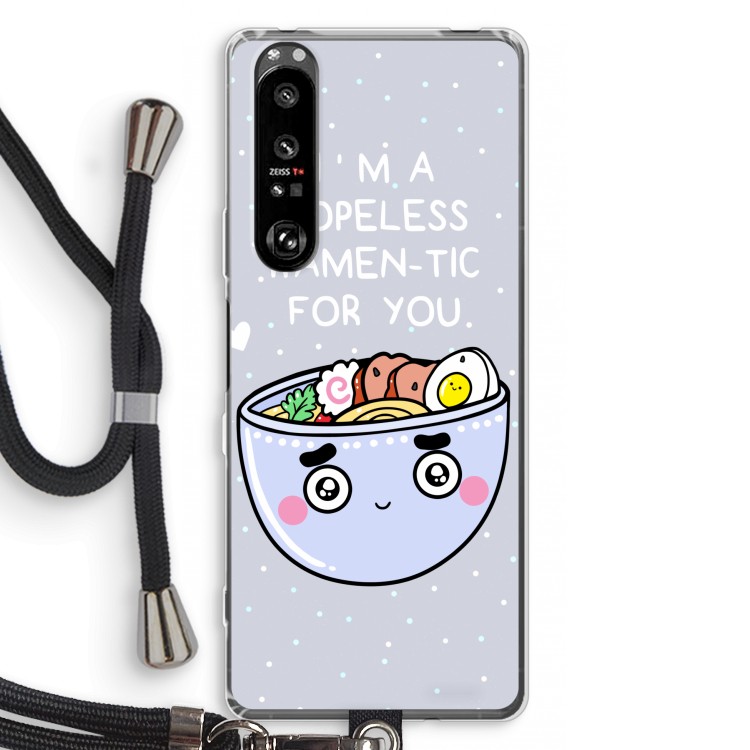 I'm A Hopeless Ramen-Tic For You: Sony Xperia 1 III Transparant Hoesje met koord